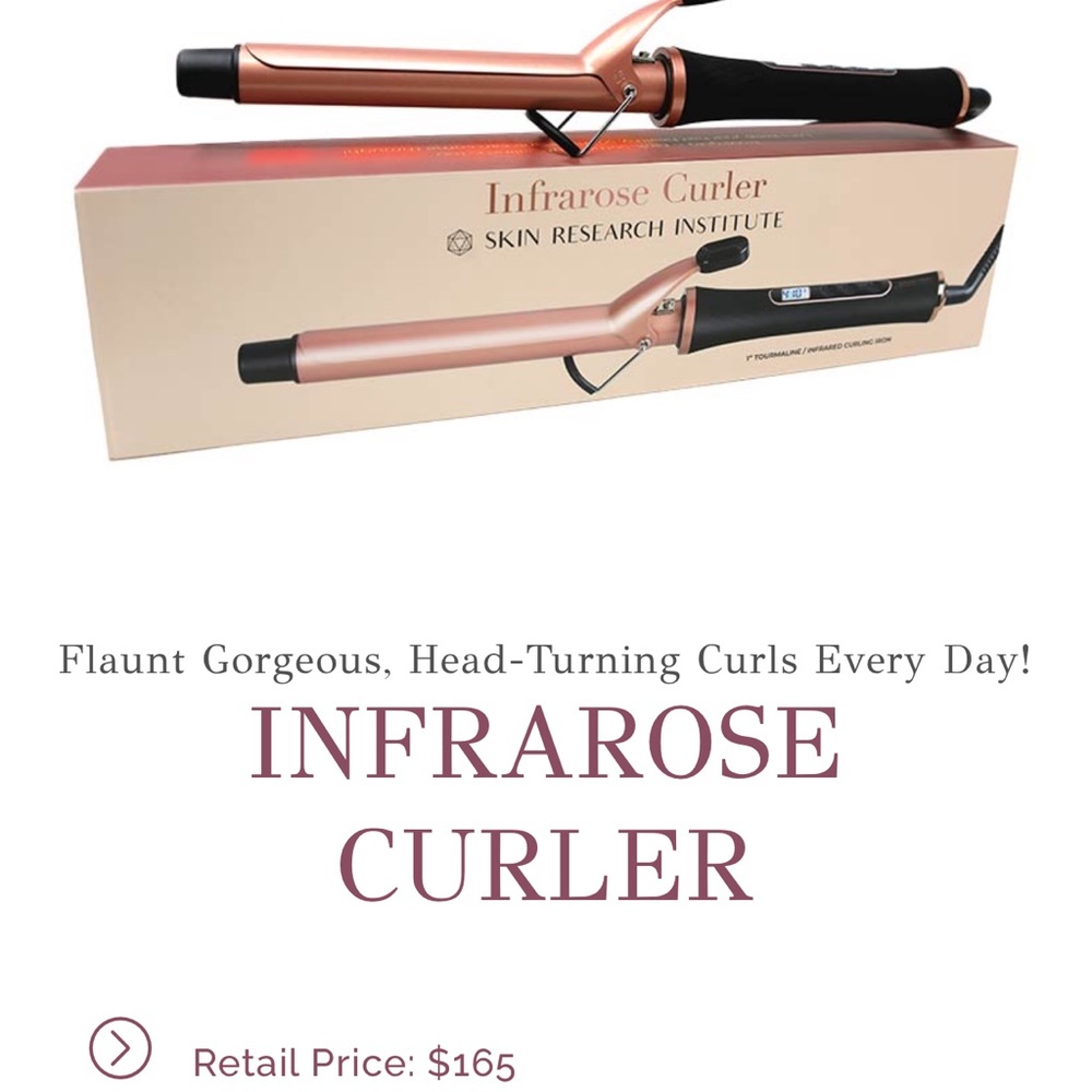 💖GEM, BEAUTIFUL rose ceramic barrel 1” curl iron.